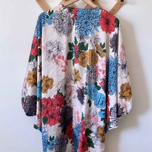 Silk Floral Kimono - Picture 2 of 6